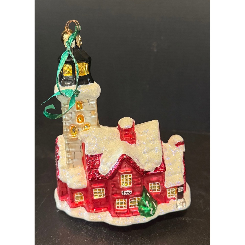 Christopher Radko Christmas Holiday Glass Ornament Lighthouse Presque Isle 2001